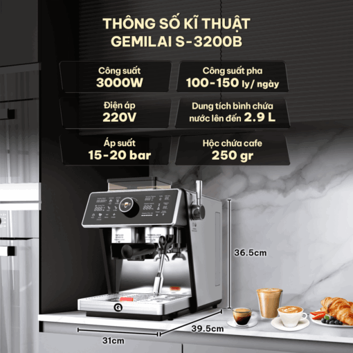 Máy pha cà phê Gemilai S 3200B